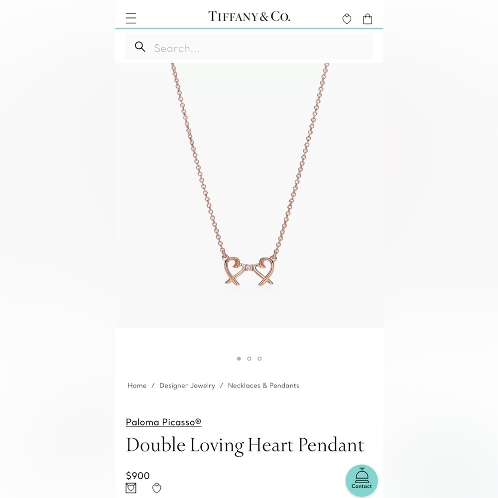 Tiffany & Co. Paloma Picasso Double Heart Necklace